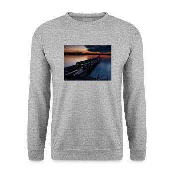 Sunset at Lake Ammersee - Unisex Sweatshirt - salt & pepper - Front - Alina (178cm) & Michal (187cm)