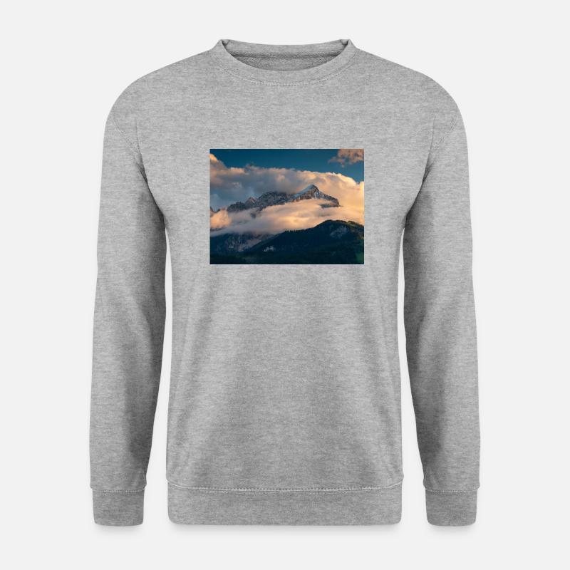 Alpspitze in clouds - Unisex Sweatshirt - salt & pepper