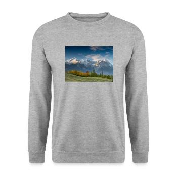 Autumn atmosphere below the Zugspitze - Unisex Sweatshirt - salt & pepper - Front - Alina (178cm) & Michal (187cm)