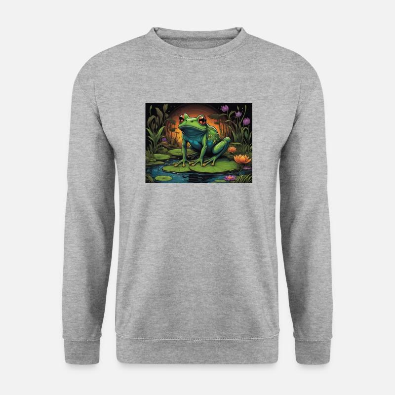 Frosch - Unisex Pullover - Weißgrau meliert