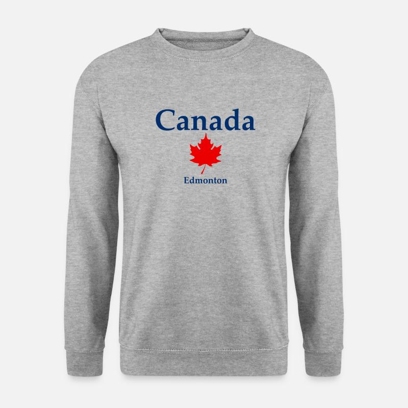 Edmonton - Alberta - Canada - Kanada - Unisex Pullover - Weißgrau meliert