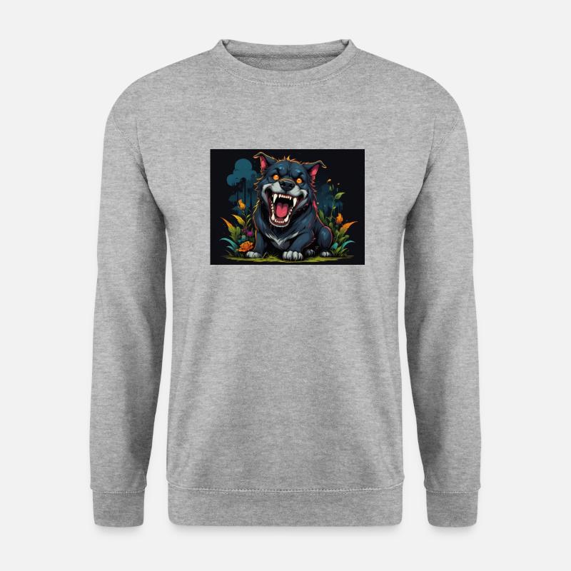Hund - Unisex Pullover - Weißgrau meliert