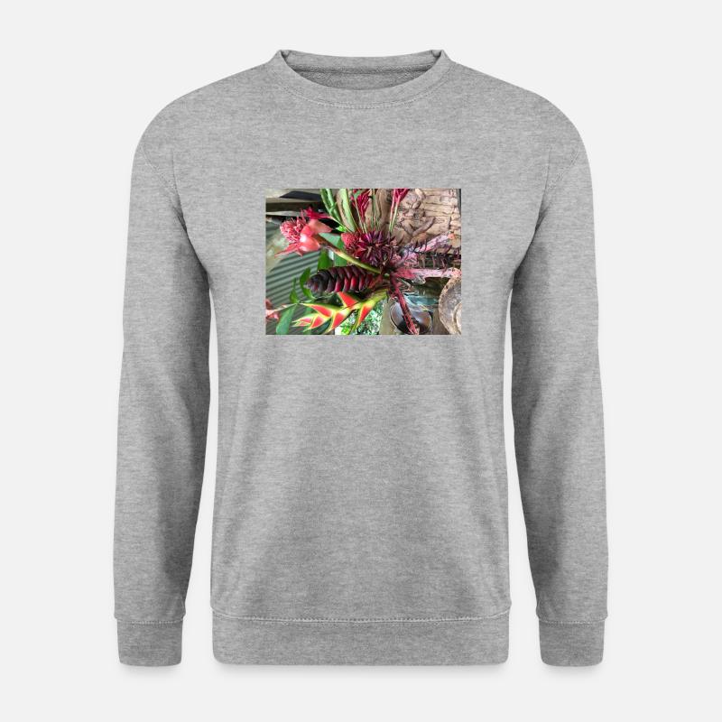 Flowers - Unisex Pullover - Weißgrau meliert