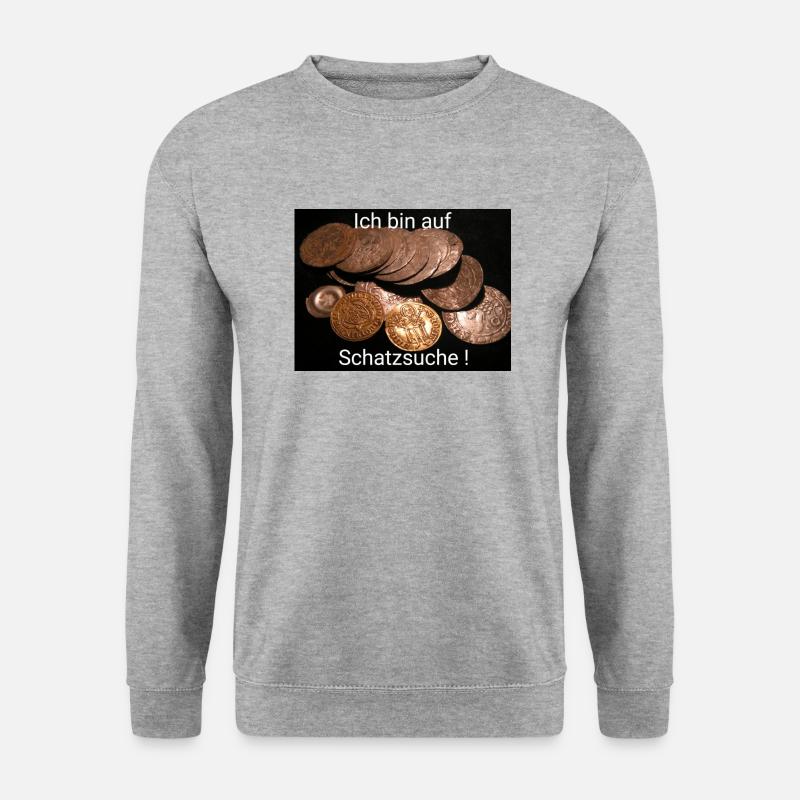Schatzsuche - Unisex Pullover - Weißgrau meliert