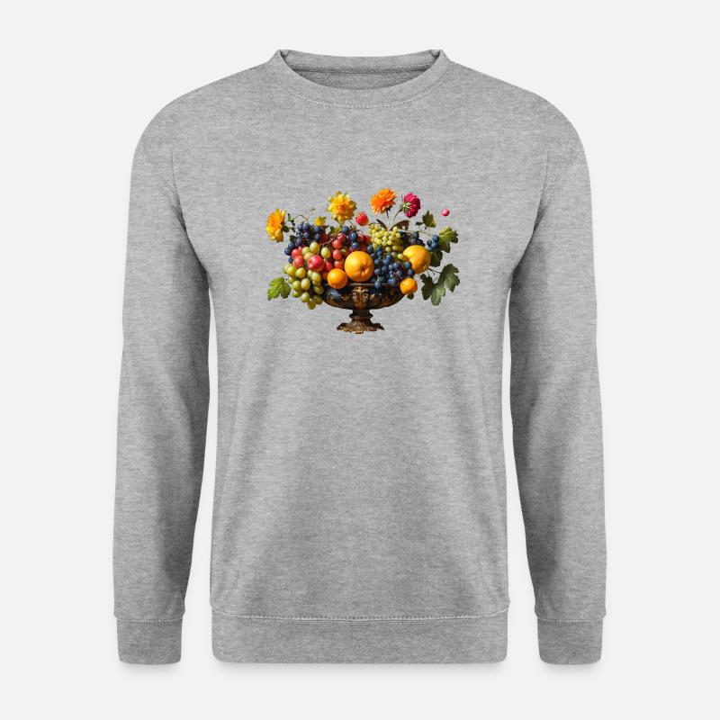 Obstschale - Unisex Pullover - Weißgrau meliert