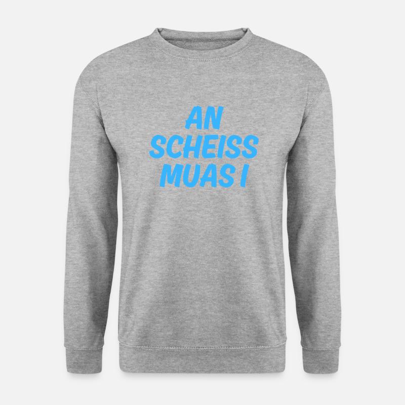 An scheiss muas i - Unisex Pullover - Weißgrau meliert
