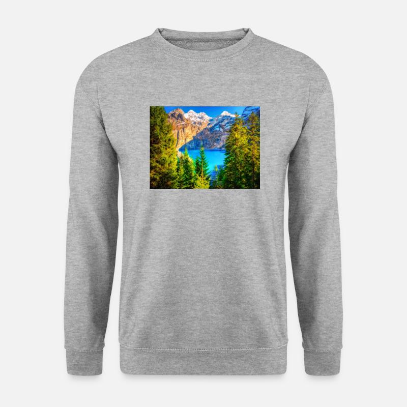ALPEN PERLE - Unisex Pullover - Weißgrau meliert