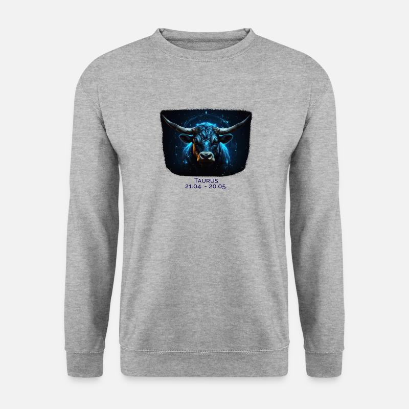 Sternzeichen Stier Datum - Unisex Pullover - Weißgrau meliert