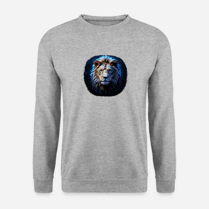 Sternzeichen Löwe - Unisex Pullover - Weißgrau meliert