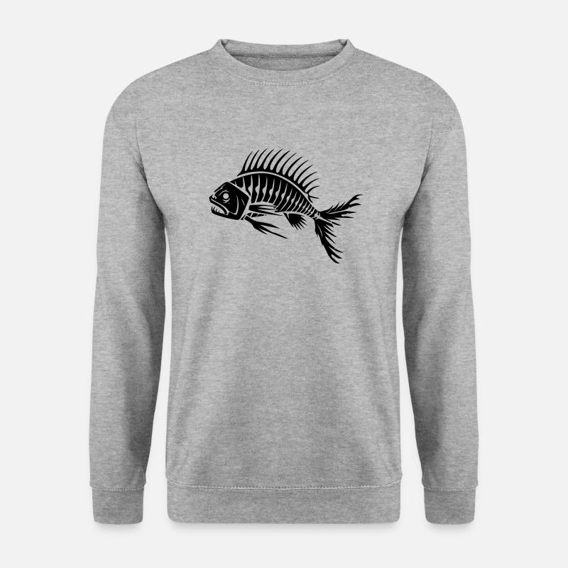 Fischgräten (Vektor) - Unisex Pullover - Weißgrau meliert