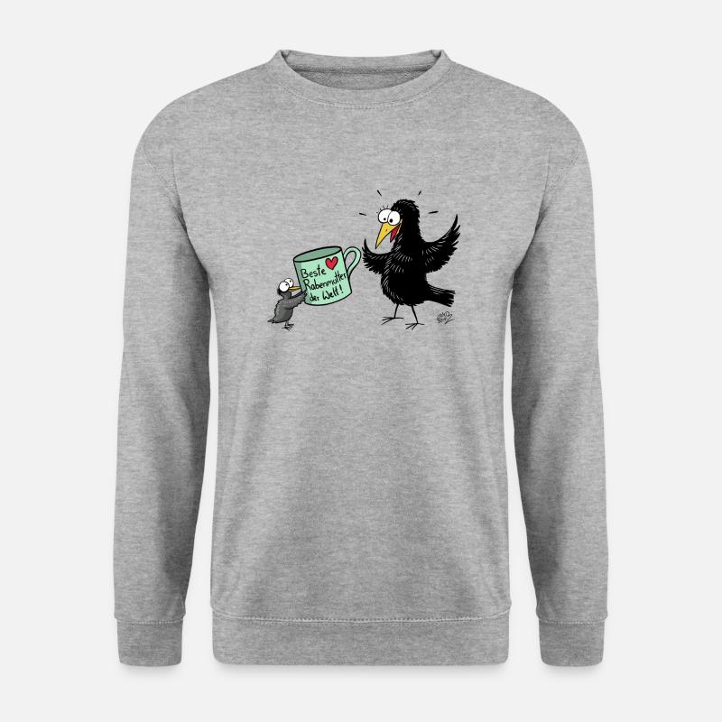 Rabenmutter Muttertag - Unisex Pullover - Weißgrau meliert