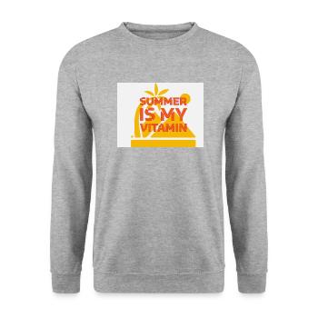 Sommer - Unisex Pullover - Weißgrau meliert - Vorne - Alina (178cm) & Michal (187cm)