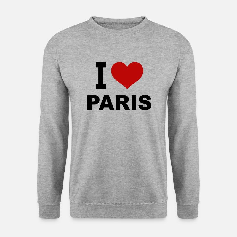 I love Paris - Unisex Pullover - Weißgrau meliert