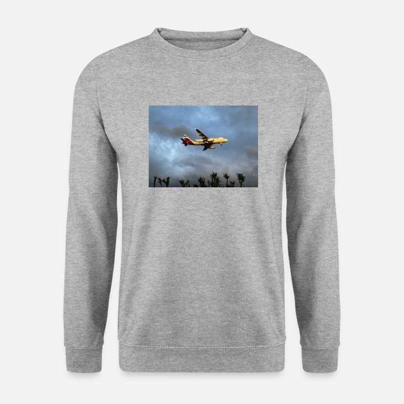 Plane - Unisex Pullover - Weißgrau meliert