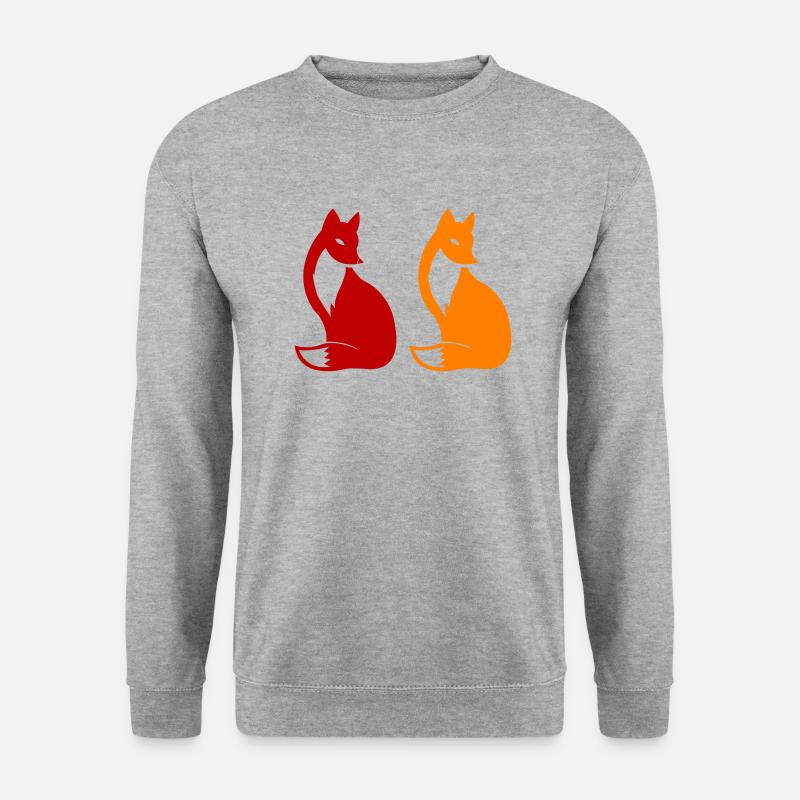 fox 2 - Unisex Pullover - Weißgrau meliert