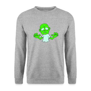 Zombi - Sweat-shirt Unisexe - gris chiné - Devant - Alina (178cm) & Michal (187cm)