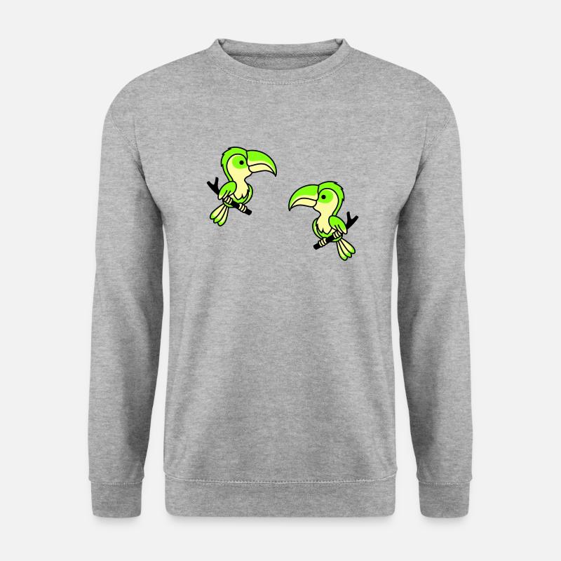 papagei 2 - Unisex Pullover - Weißgrau meliert
