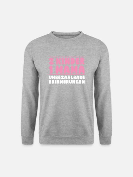 Mama Von 2 Kindern - Unisex Pullover - Weißgrau meliert