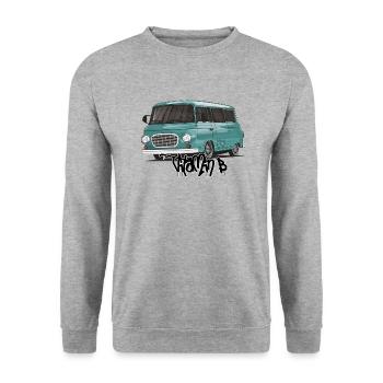 Barkas B1000 // Illustration - Sweat-shirt Unisexe - gris chiné - Devant - Alina (178cm) & Michal (187cm)