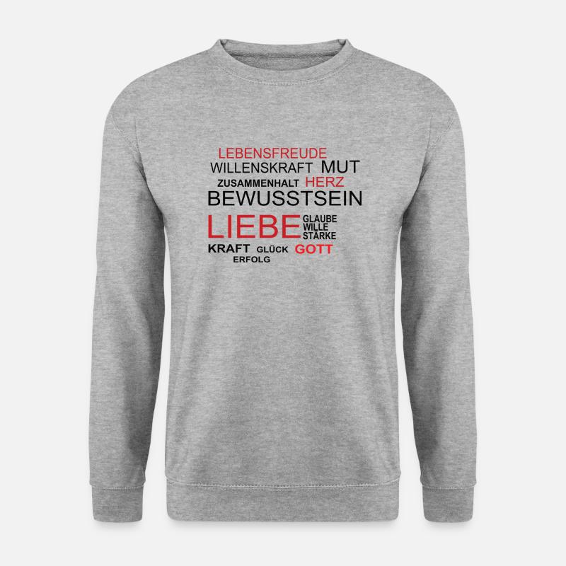 Motivationsshirt weiss - Unisex Pullover - Weißgrau meliert