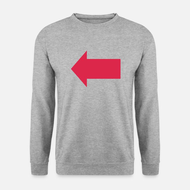 Pfeil Links - Unisex Pullover - Weißgrau meliert