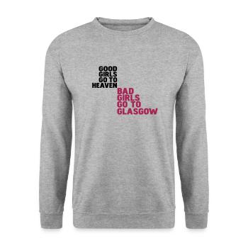 bonnes filles vont au ciel mauvaises filles g oto - Sweat-shirt Unisexe - gris chiné - Devant - Alina (178cm) & Michal (187cm)