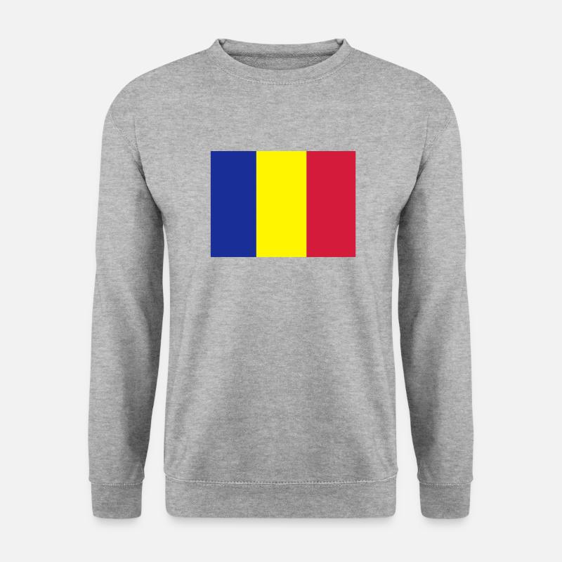 fahne_rumaenien - Unisex Pullover - Weißgrau meliert