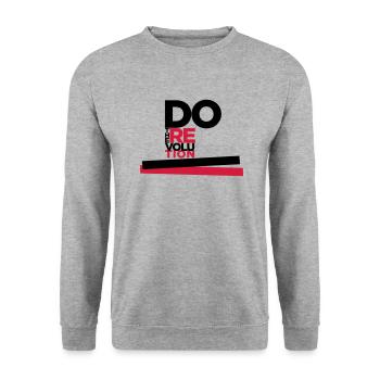 revolution - Unisex Sweatshirt - salt & pepper - Front - Alina (178cm) & Michal (187cm)