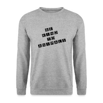 Vegetarier - Unisex Pullover - Weißgrau meliert - Vorne - Alina (178cm) & Michal (187cm)