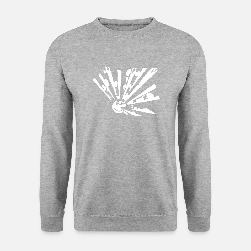 Smiley freetek explosion - Unisex Pullover - Weißgrau meliert