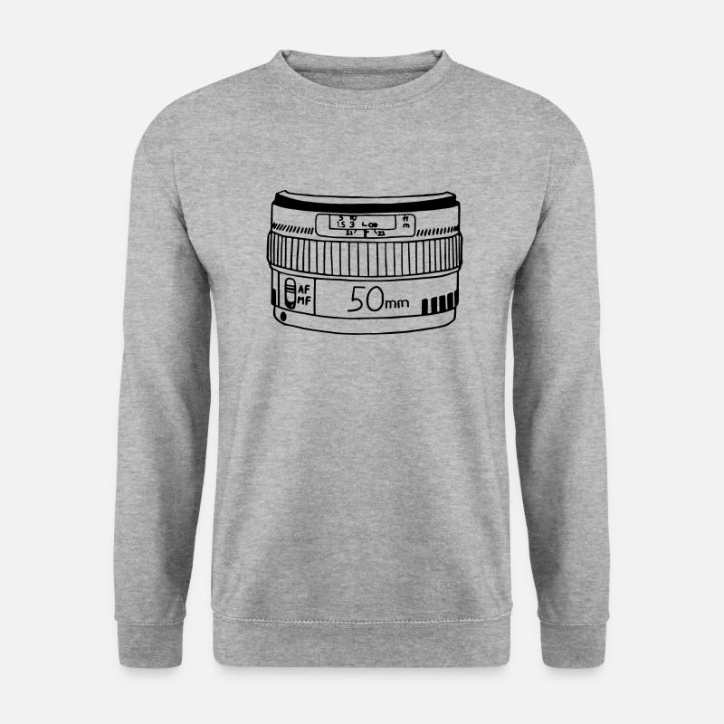 Objektiv - Unisex Pullover - Weißgrau meliert