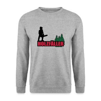 holzfäller - Unisex Pullover - Weißgrau meliert - Vorne - Alina (178cm) & Michal (187cm)