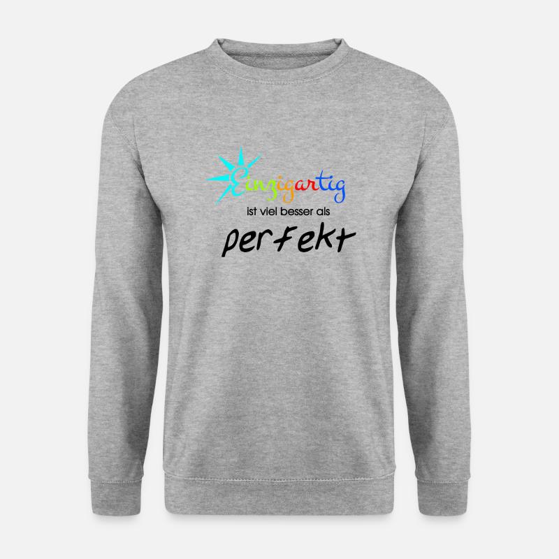 besonders perfekt Spruch - Unisex Pullover - Weißgrau meliert