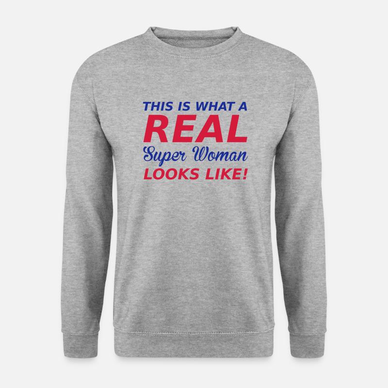 Real Woman - Unisex Pullover - Weißgrau meliert