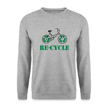 Re cycle - Sweat-shirt Unisexe - gris chiné - Devant - Alina (178cm) & Michal (187cm)
