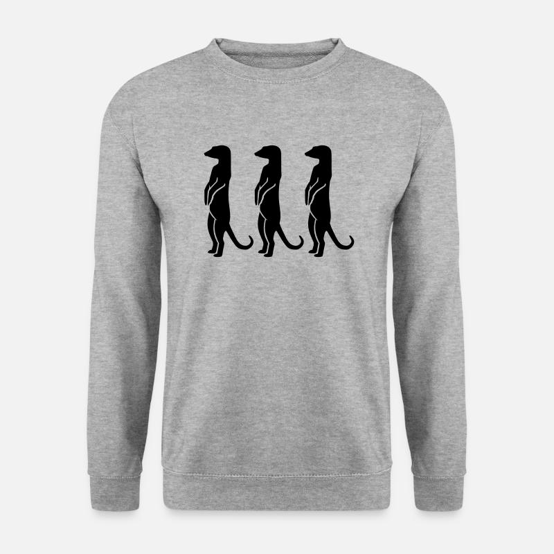 Erdmännchen - Unisex Pullover - Weißgrau meliert