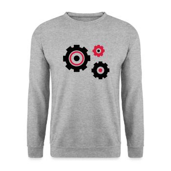 zahnraeder_2 - Unisex Pullover - Weißgrau meliert - Vorne - Alina (178cm) & Michal (187cm)