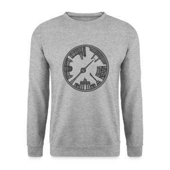 BERLIN emblem - Unisex Sweatshirt - salt & pepper - Front - Alina (178cm) & Michal (187cm)