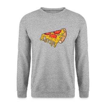Slice of pizza - Unisex Sweatshirt - salt & pepper - Front - Alina (178cm) & Michal (187cm)
