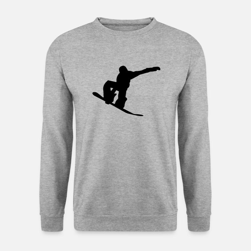 Snowboard Snowboarder - Unisex Pullover - Weißgrau meliert
