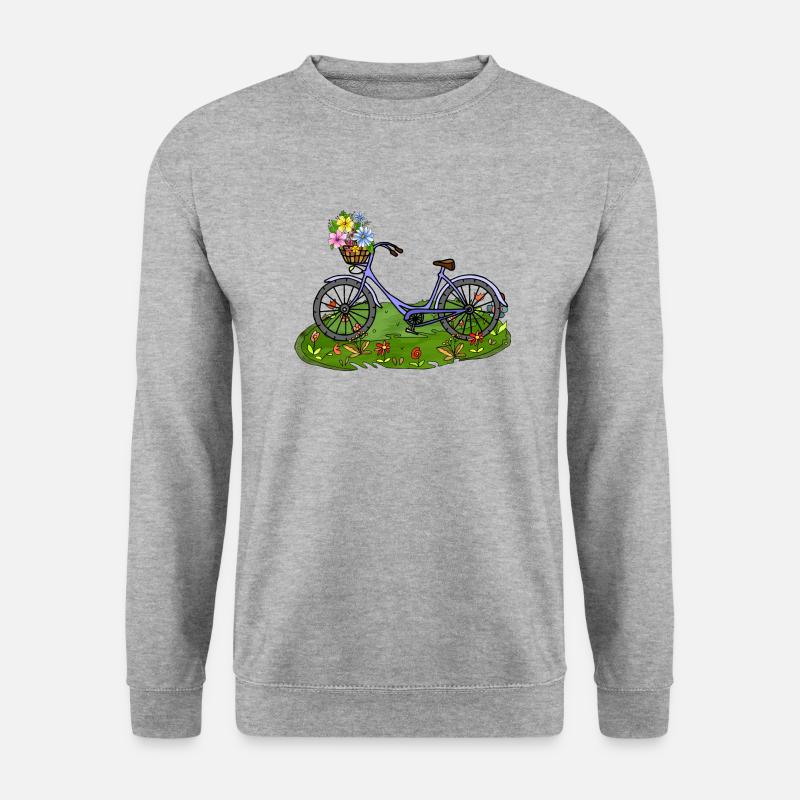 Fahrrad - Unisex Pullover - Weißgrau meliert