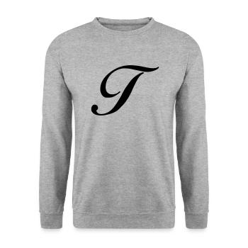 T - Unisex Sweatshirt - salt & pepper - Front - Alina (178cm) & Michal (187cm)