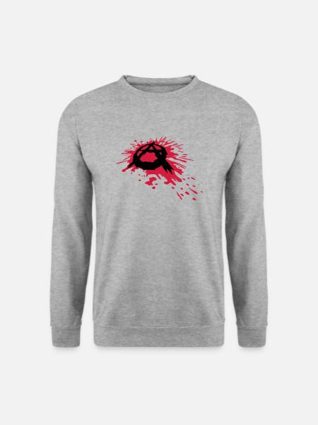 Blood spatter anarchy symbol - Unisex Sweatshirt - salt & pepper