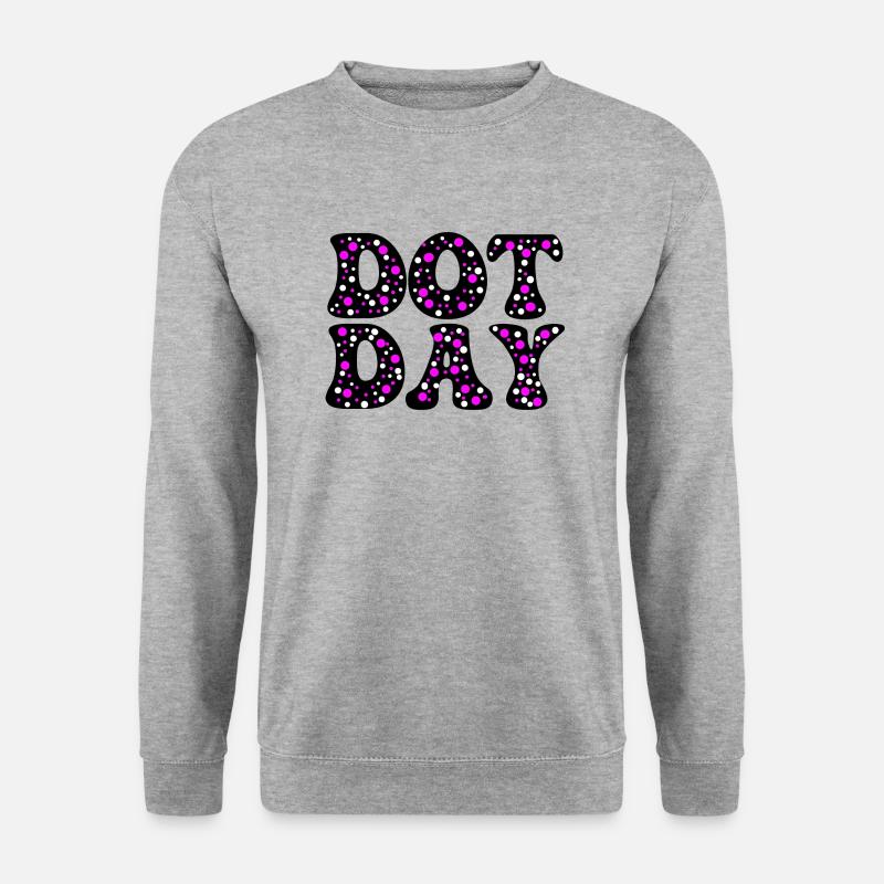 Lila Punkte - Unisex Pullover - Weißgrau meliert
