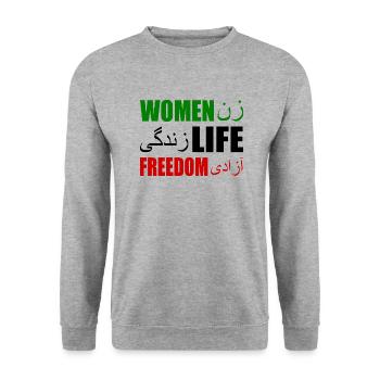 Women life freedom - Unisex Sweatshirt - salt & pepper - Front - Alina (178cm) & Michal (187cm)