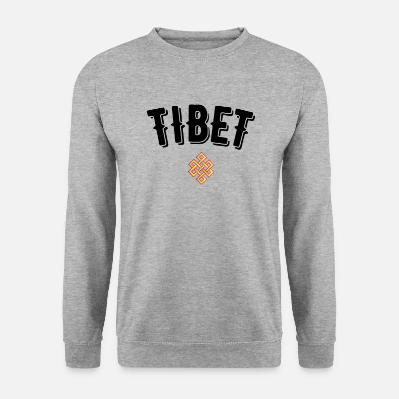 Tibet - Unisex Pullover - Weißgrau meliert