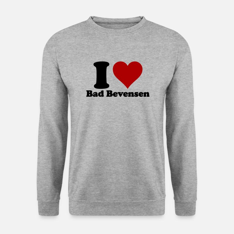 I Love Bad Bevensen - Unisex Pullover - Weißgrau meliert