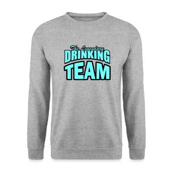 drinking team - Unisex Pullover - Weißgrau meliert - Vorne - Alina (178cm) & Michal (187cm)