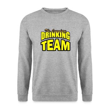 drinking team - Unisex Pullover - Weißgrau meliert - Vorne - Alina (178cm) & Michal (187cm)