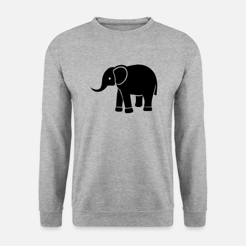 Elefant - Unisex Pullover - Weißgrau meliert